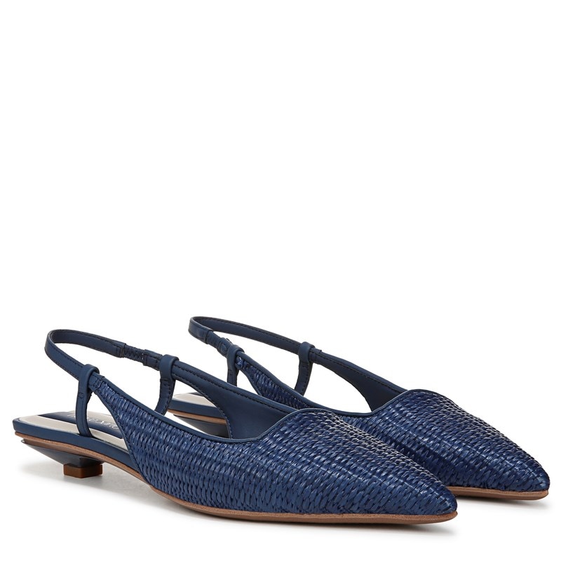 Franco Sarto Women's Palmira Slingback Shoes (Navy Blue Raffia) - Size 6.5 M