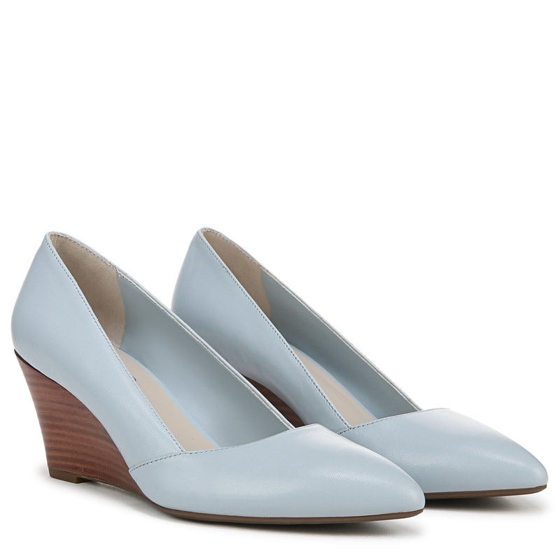 Franco Sarto Women's Frankie Wedge Pump Shoes (Soft Blue Leather) - Size 9.5 M