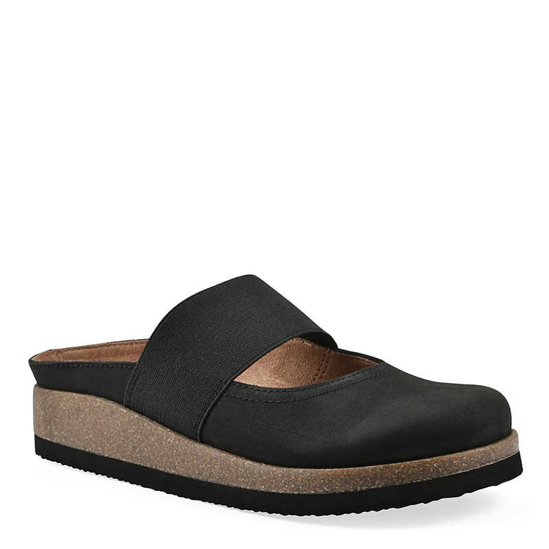 White Mountain Women's Bassi Mary Jane Mule Shoes (Black Nubuck) - Size 11.0 M