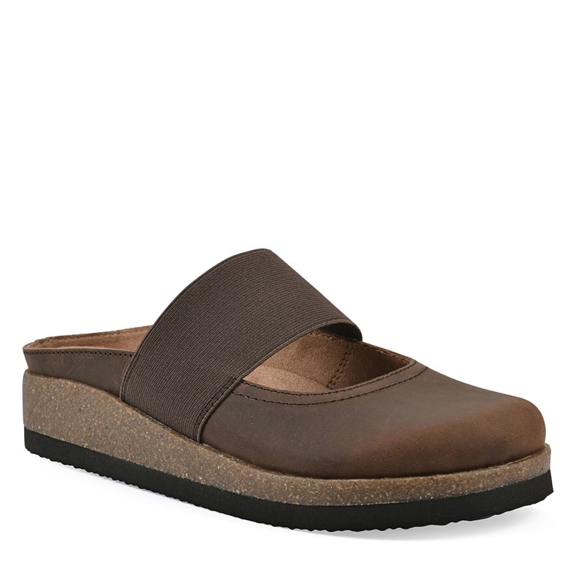 White Mountain Women's Bassi Mary Jane Mule Shoes (Brown Leather) - Size 9.0 M
