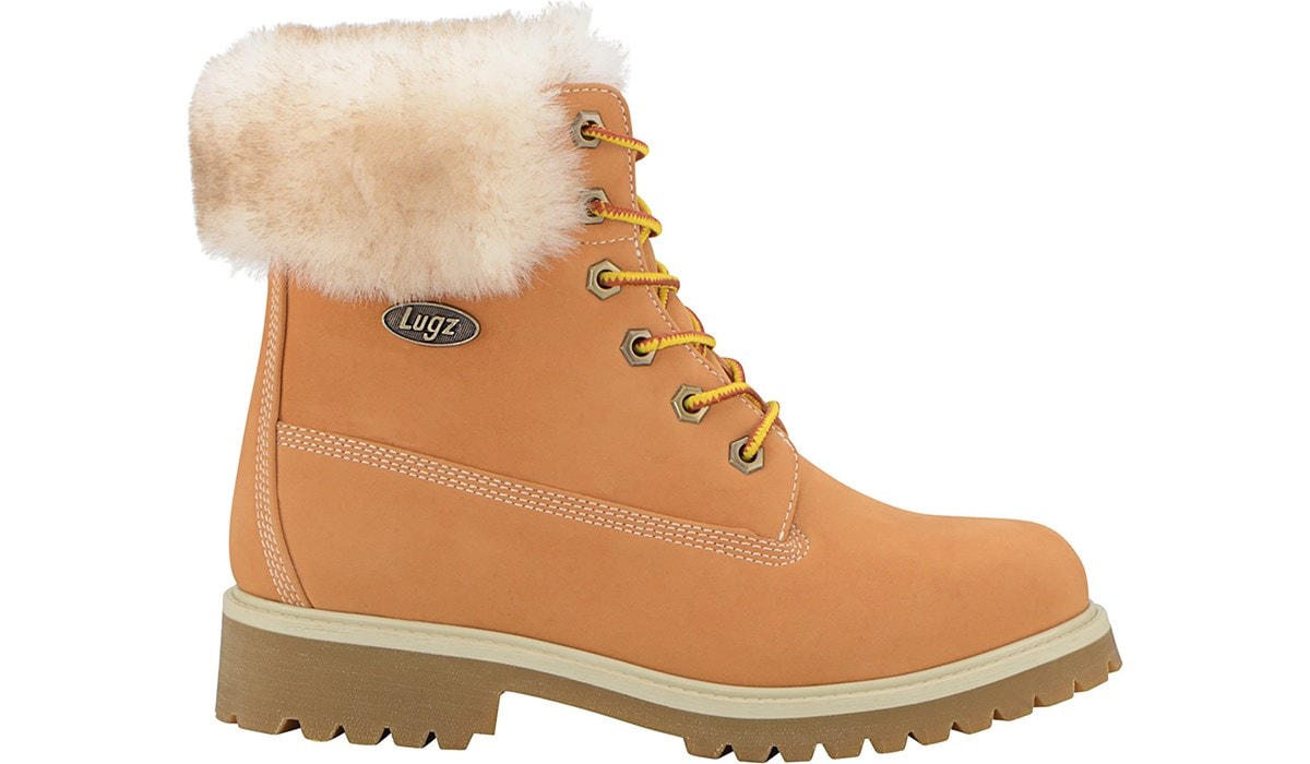 fur lace up boots