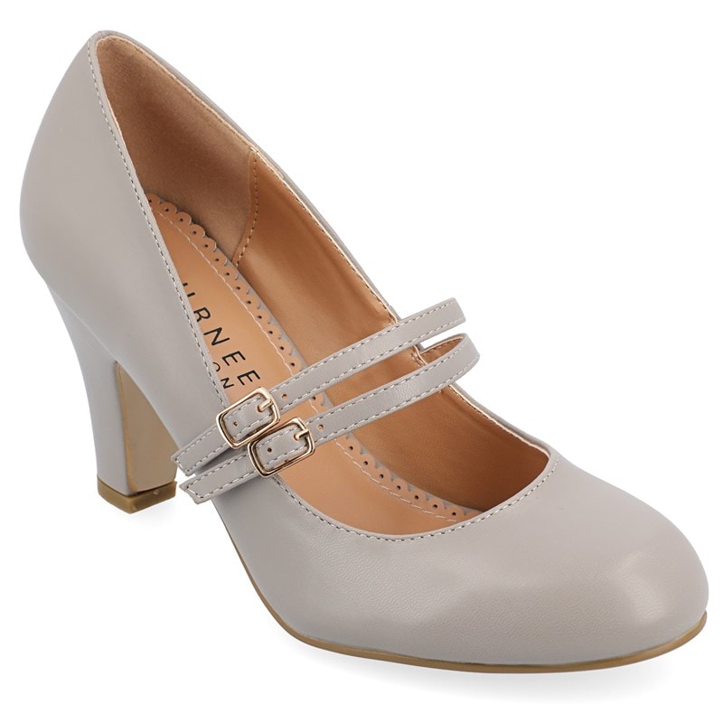 Journee Women's Windy Narrow Mary Jane Pump Shoes (Grey) - Size 9.0 N