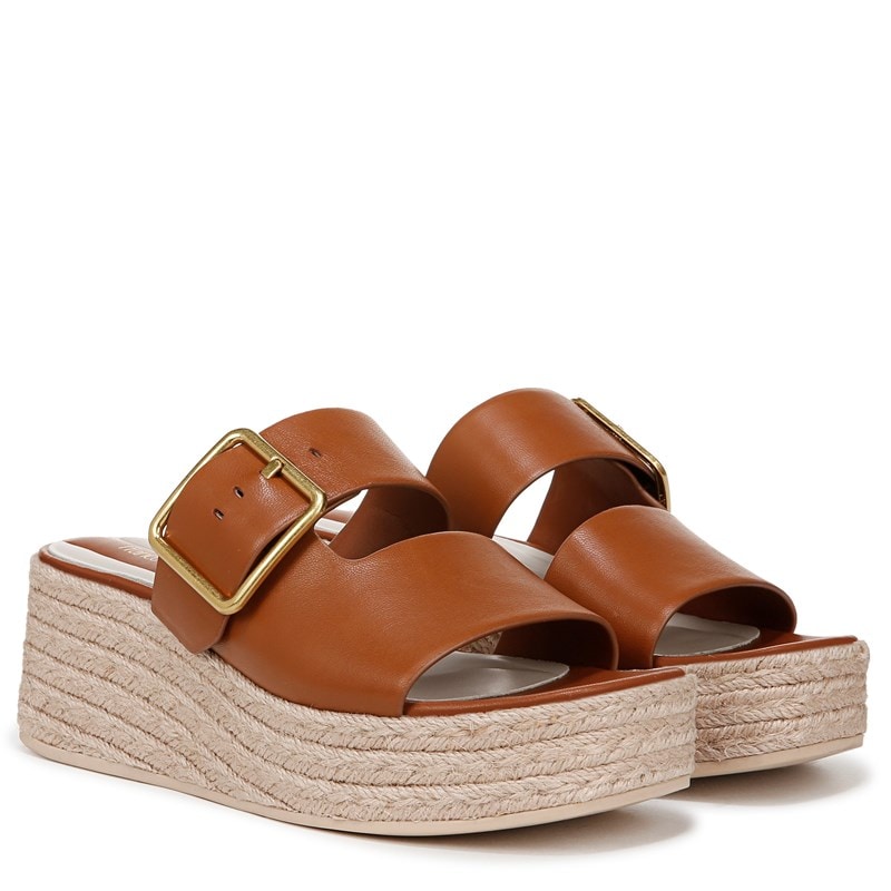 Franco Sarto Women's Taziana Espadrille Slide Sandals (Cognac Brown Leather) - Size 10.0 M