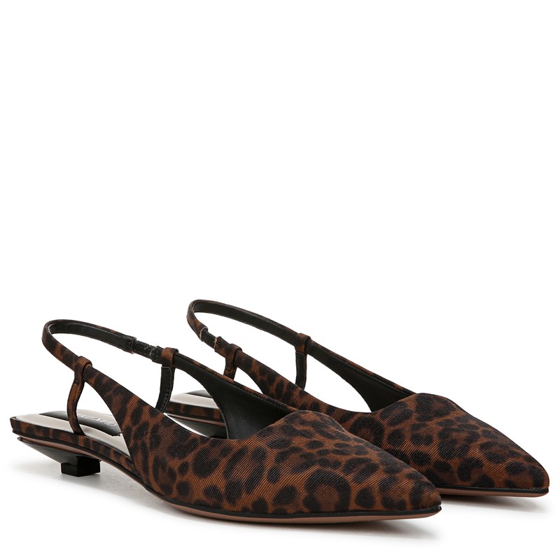 Franco Sarto Women's Palmira Slingback Shoes (Multi Tan Leopard Print Fabric) - Size 9.5 W