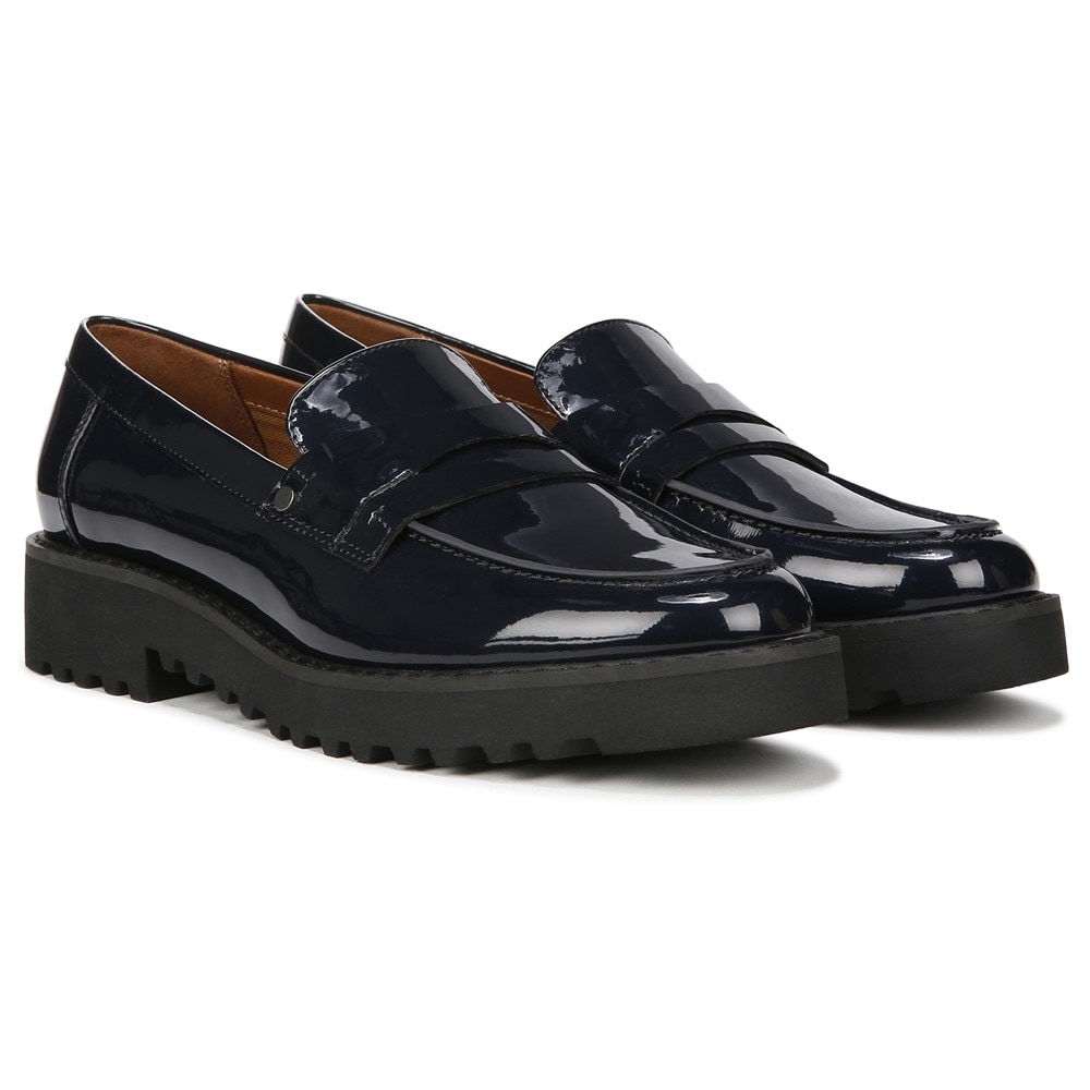 (取寄) フランコ サルト レディース カサンドラ Franco Sarto women Cassandra Navy Patent Synthetic Franco Sarto Women's Cassandra Loafer | Famous Footwear