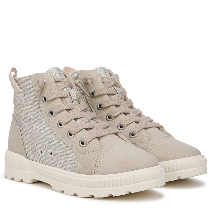 Blowfish Malibu Kids' Hi Forever-K Sneaker Bootie Little/Big Kid Boots (Silver/Cream Faux Leather) - Size 4.0 M