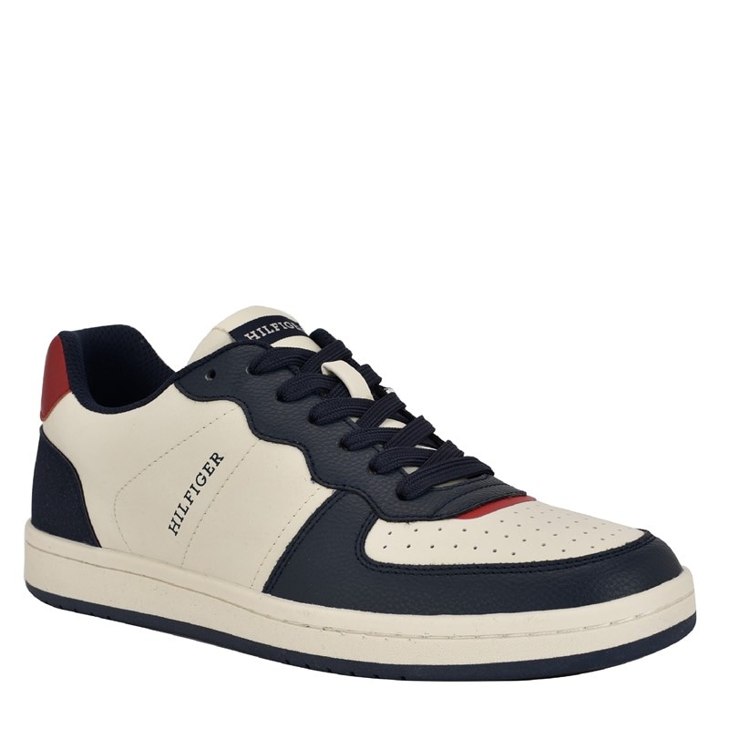 Tommy Hilfiger Men's Lukas Fashion Sneakers (Navy/Ivory Multi Faux Leather) - Size 10.5 M