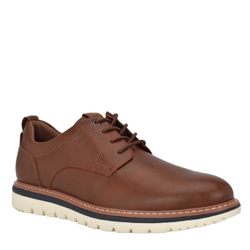 Tommy Hilfiger Men's Virat Casual Oxford Shoes (Cognac Faux Leather) - Size 7.5 M