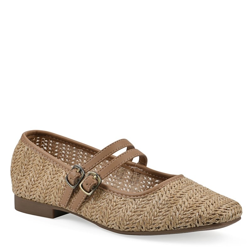 White Mountain Women's Bocage Mary Jane Flat Shoes (Dark Natural Smooth) - Size 8.0 M