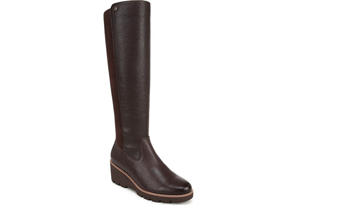 Vionic Women s Ashland Knee High Wide Calf Wedge Boot Famous Footwear