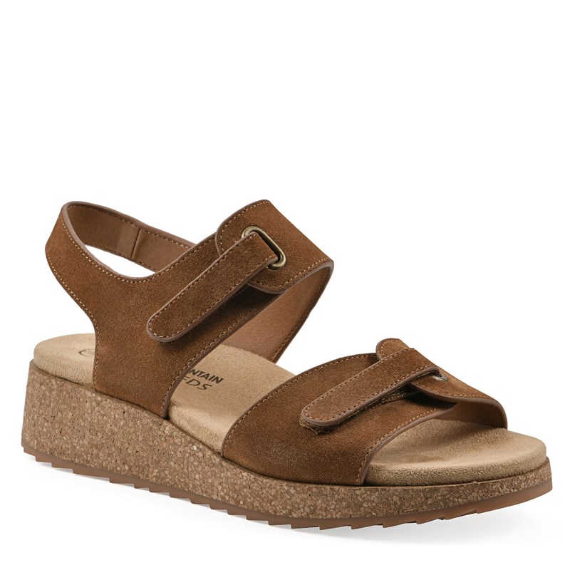 White Mountain Women's Gelato Wedge Sandals (Whiskey Suede) - Size 8.0 M