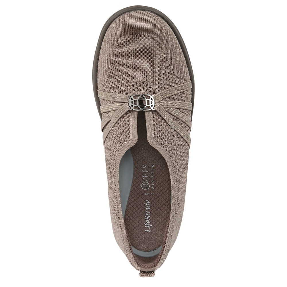 BZees Women's Wednesday Sneaker - Simply Taupe Heathered, Slip-On Comfort Shoes With Arch Support, Size 10