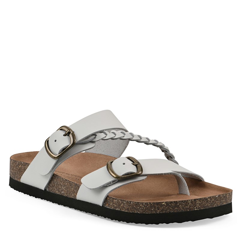 White Mountain Women's Hammy Footbed Sandals (White Leather) - Size 7.5 M