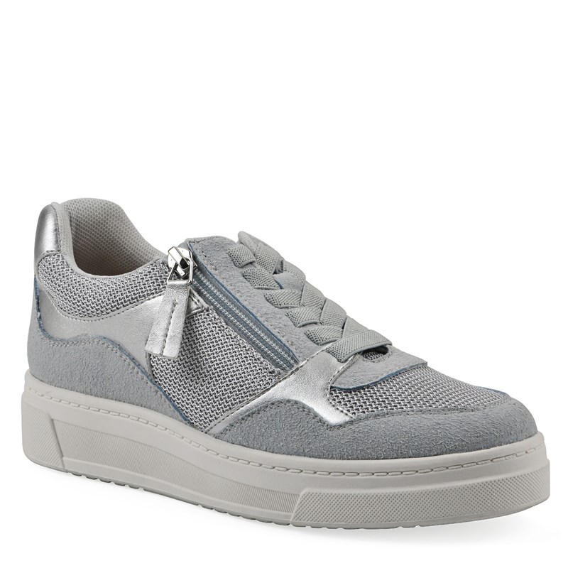 White Mountain Women's Uplit Slip On Sneakers (Light Blue Silver Multi) - Size 8.0 M