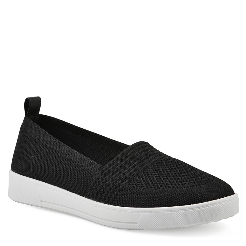 White Mountain Women's Upright Slip On Sneakers (Black Fabric) - Size 7.0 M