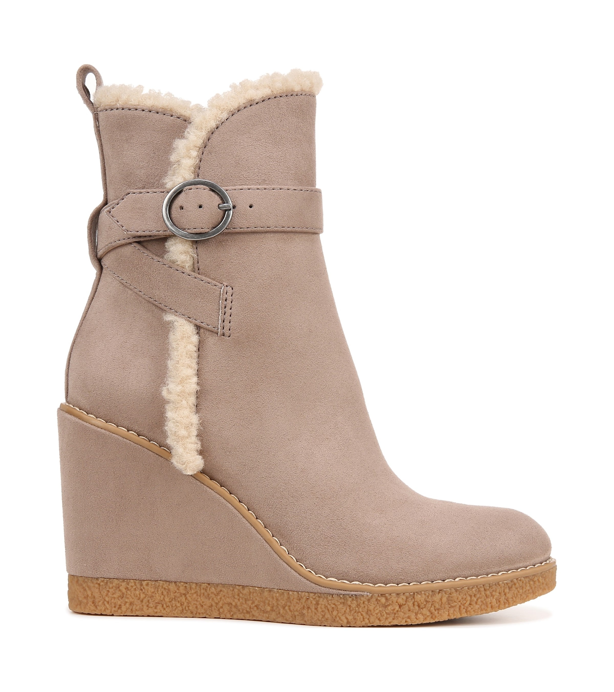 Alasdair genuine cheap shearling wedge bootie