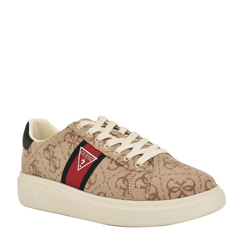 Guess Men's Caffen Lace Up Casual Sneakers (Tan Logo Multi) - Size 10.0 M