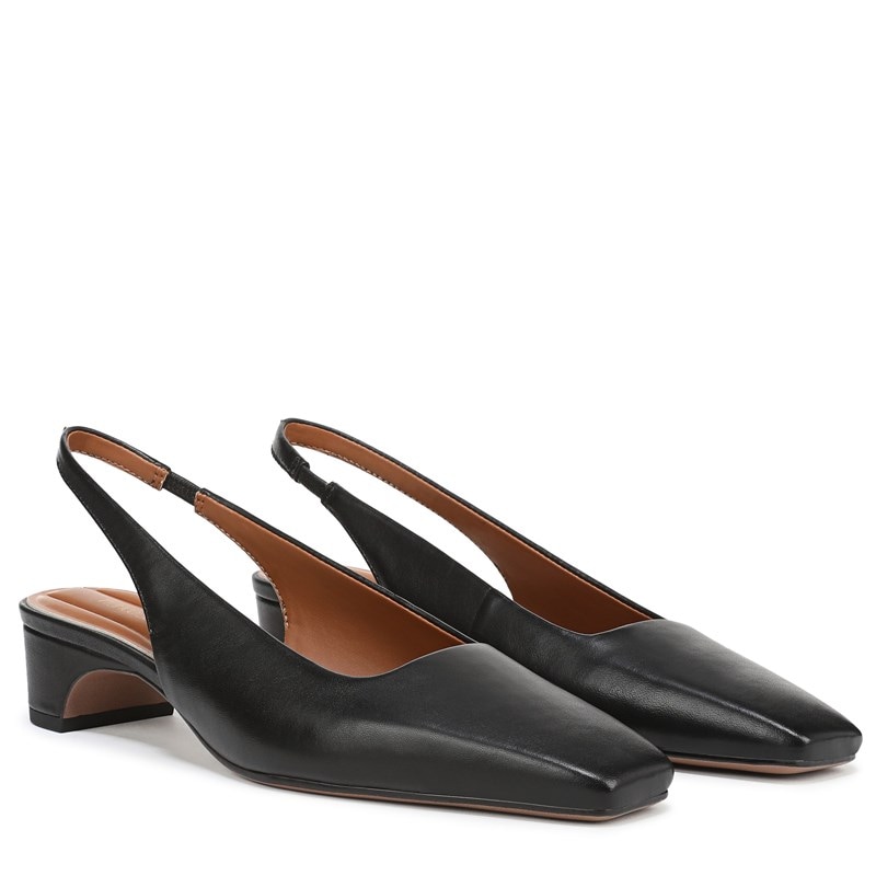 Franco Sarto Franco Lyanna Slingback Shoes (Black Leather) - Size 12.0 M