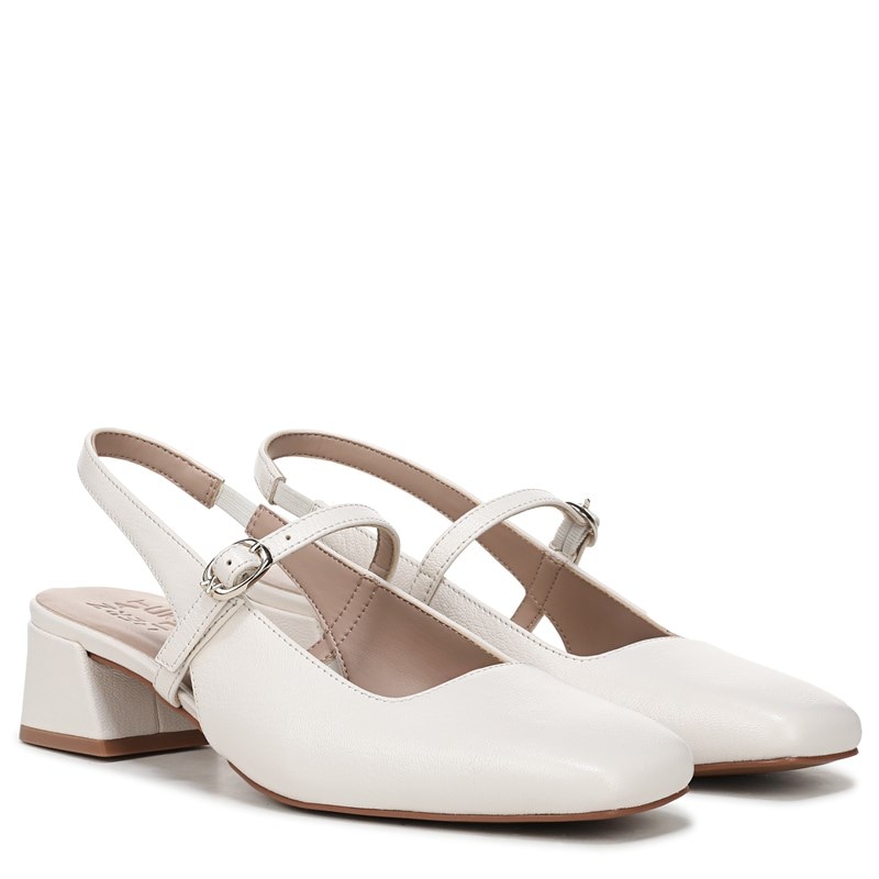 Naturalizer Women's Jalee Mary Jane Slingback Shoes (Warm White Leather) - Size 7.5 W