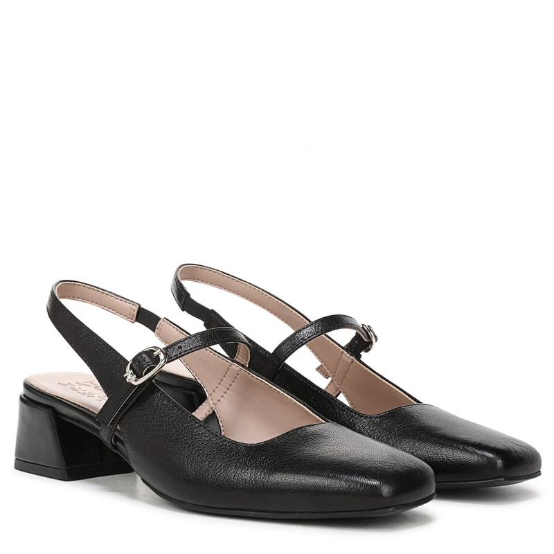 Naturalizer Women's Jalee Mary Jane Slingback Shoes (Black Leather) - Size 7.0 W
