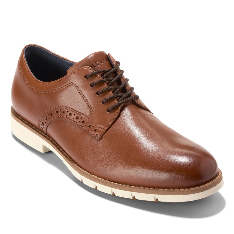 Cole Haan Men's Flexgrand+ Plain Toe Oxford Shoes (British Tan/Ivory) - Size 8.0 M