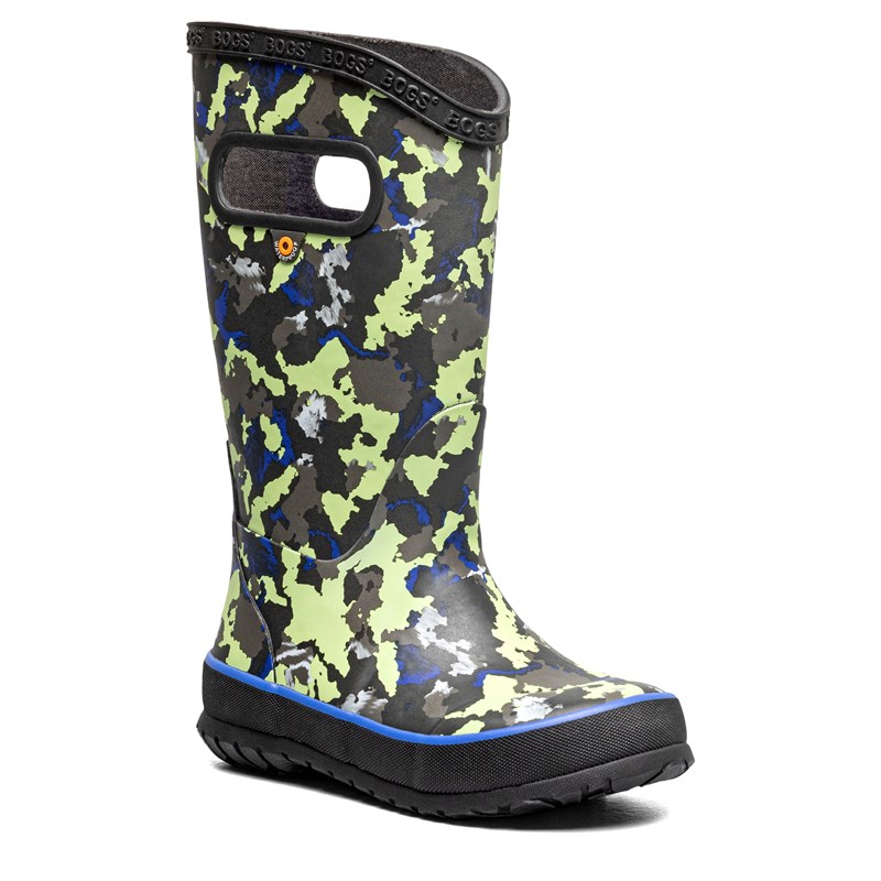 Bogs Kids' Waterproof Rain Boot Toddler/Little/Big Kid Boots (Black/Multi) - Size 7.0 M