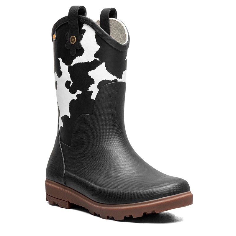 Bogs Kids' Lil' Jolene Rain Boot Toddler/Little/Big Kid Boots (Black/White) - Size 5.0 M