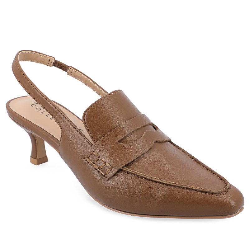 Journee Women's Amory Dress Mule Shoes (Brown Synthetic) - Size 8.5 M