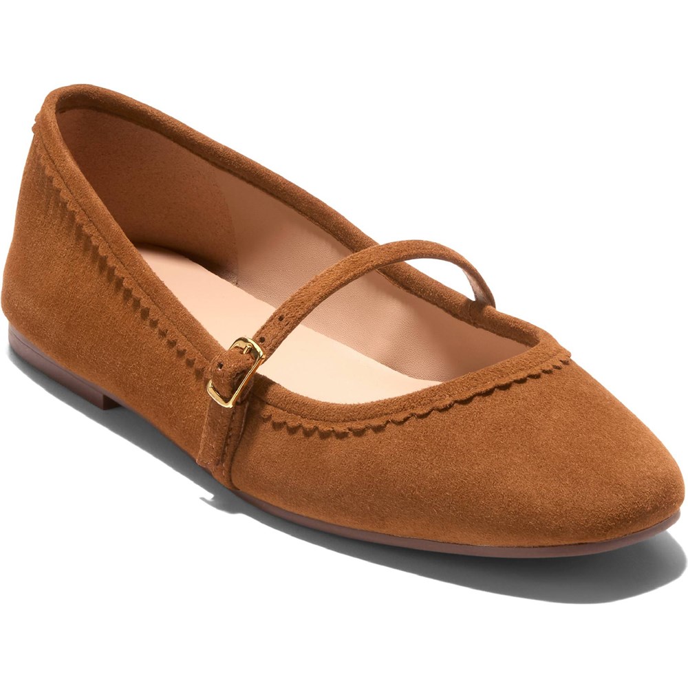 Cole Haan Women's Yelena Scallop Mary Jane Ballet Flat | Famous