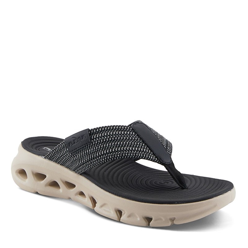 Flexus Women's Galla Flip Flop Wedge Sandals (Black) - Size 40.0 M