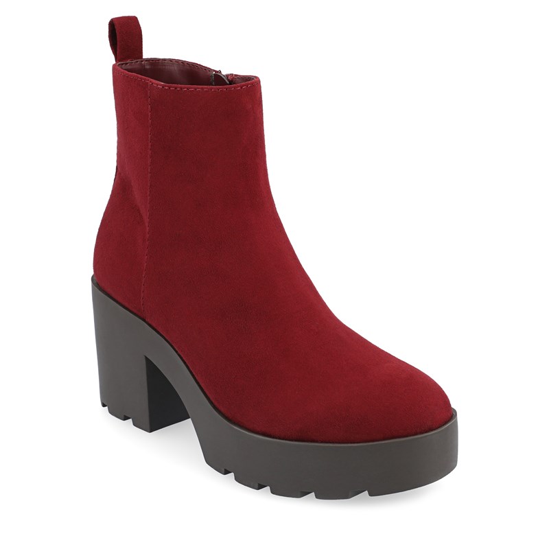 Journee Collection Women's Cassidy Chelsea Boots (Red Synthetic) - Size 9.5 M
