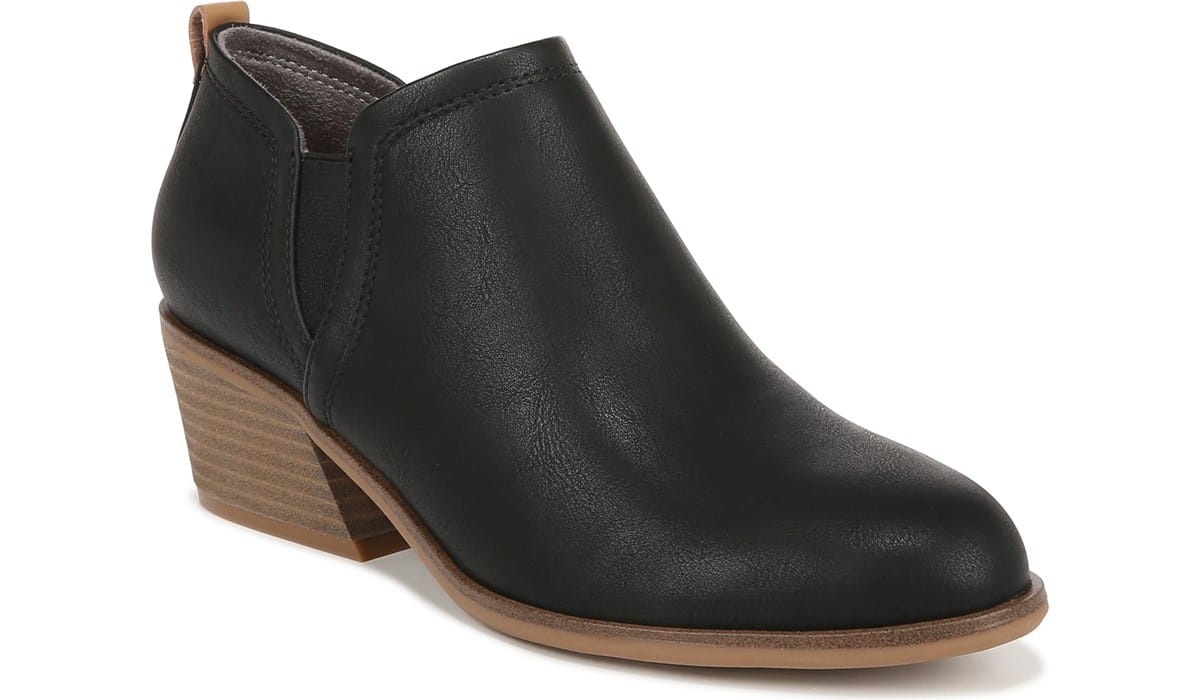 Dr. Scholl's Women's Laurel Ankle Bootie - Honey Brown Smooth, 9.5 Wide, 2 Inch Block Heel, Slip-On