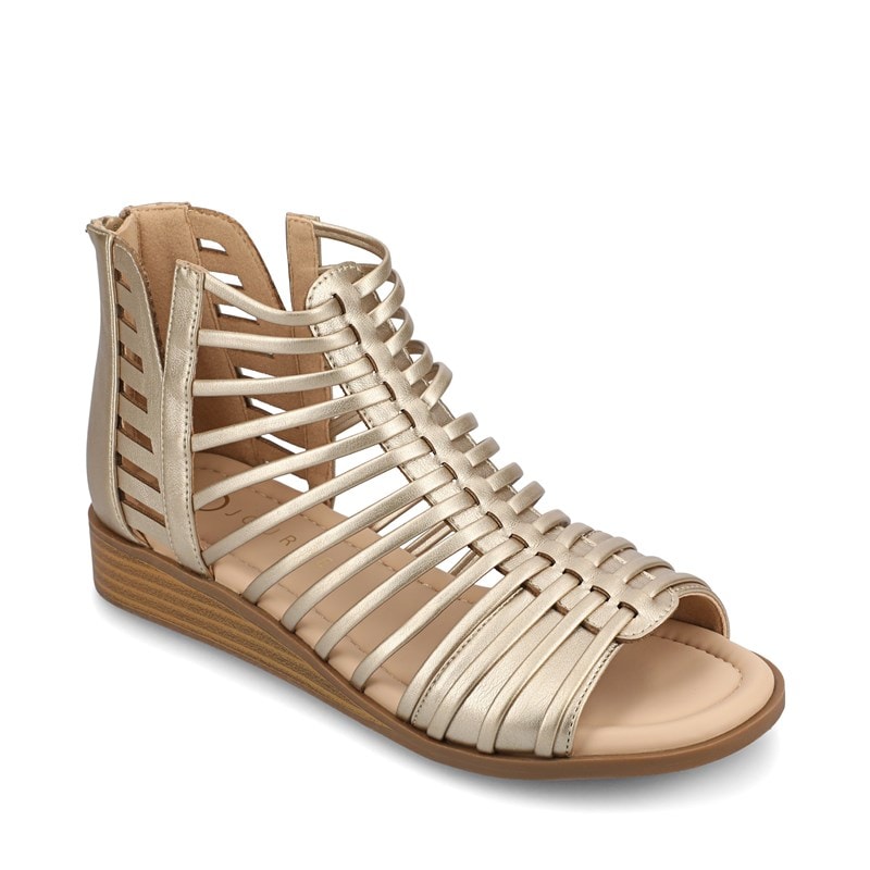 Journee Women's Delilah Wide Gladiator Sandals (Champagne) - Size 9.0 W