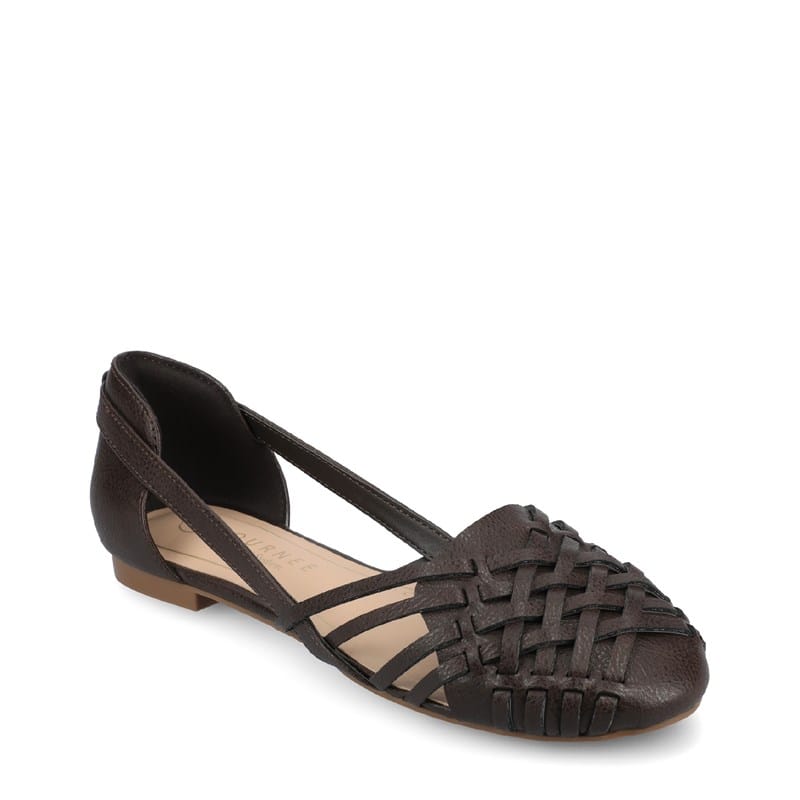 Journee Women's Ekko Wide Flat Shoes (Brown) - Size 10.0 W