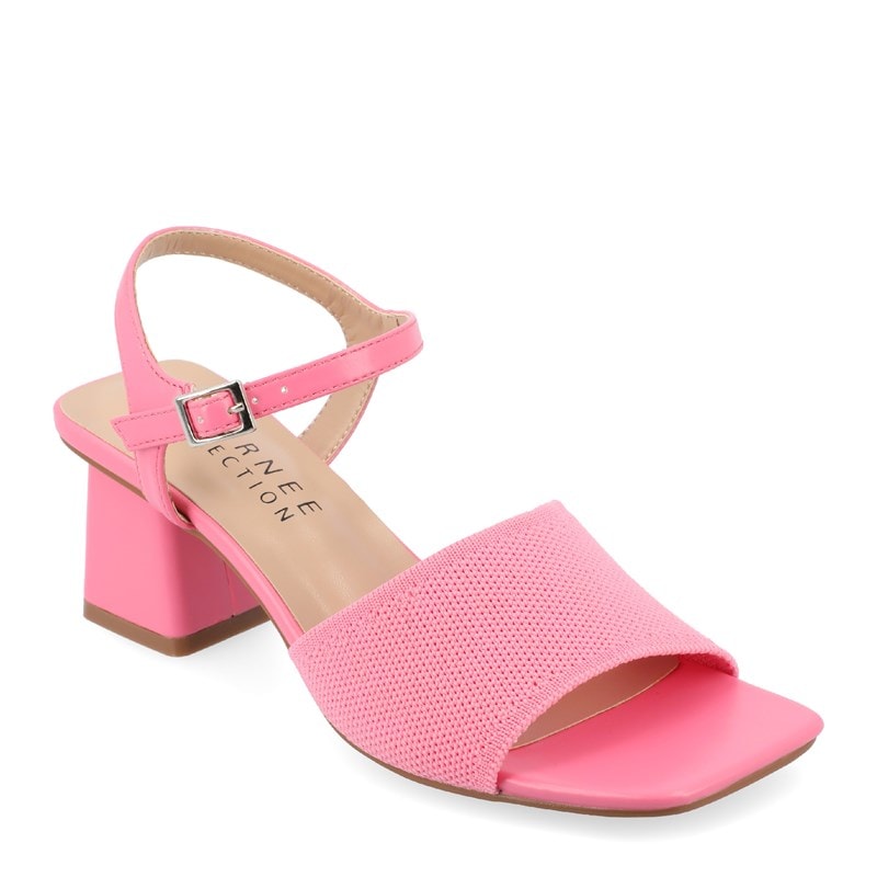 Journee Women's Evylinn Wide Block Heel Dress Sandals (Pink) - Size 7.0 W