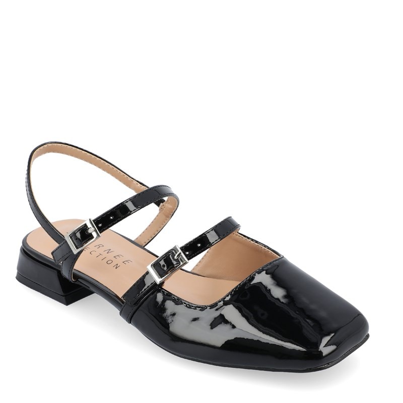 Journee Women's Gretchenn Mary Jane Flat Shoes (Black) - Size 7.5 W