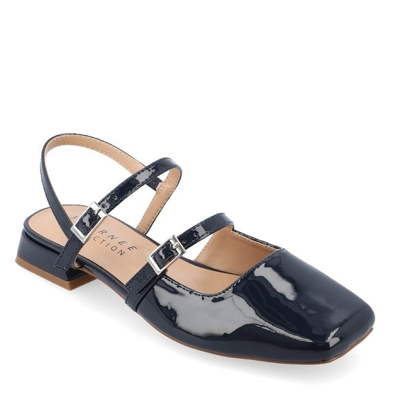 Journee Women's Gretchenn Mary Jane Flat Shoes (Navy) - Size 12.0 W