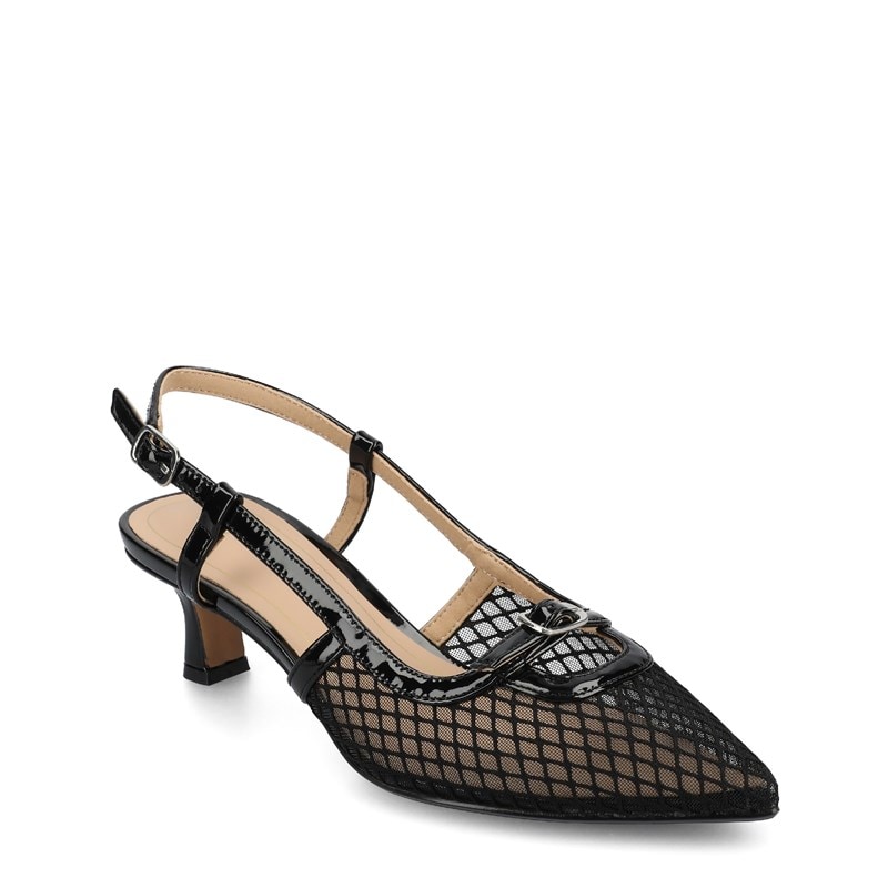 Journee Women's Padma Slingback Pump Shoes (Mesh/Black) - Size 7.5 M