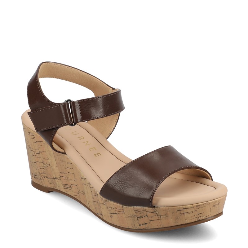 Journee Women's Ranae Platform Wedge Sandals (Brown) - Size 8.0 M