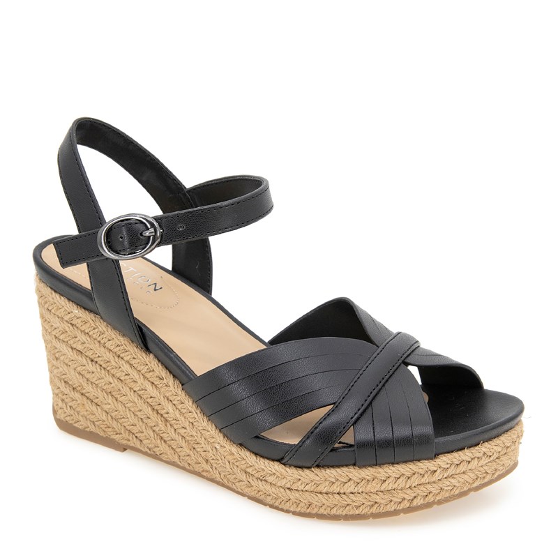 Kenneth Cole Reaction Women's Comi Wedge Sandals (Black) - Size 8.0 M