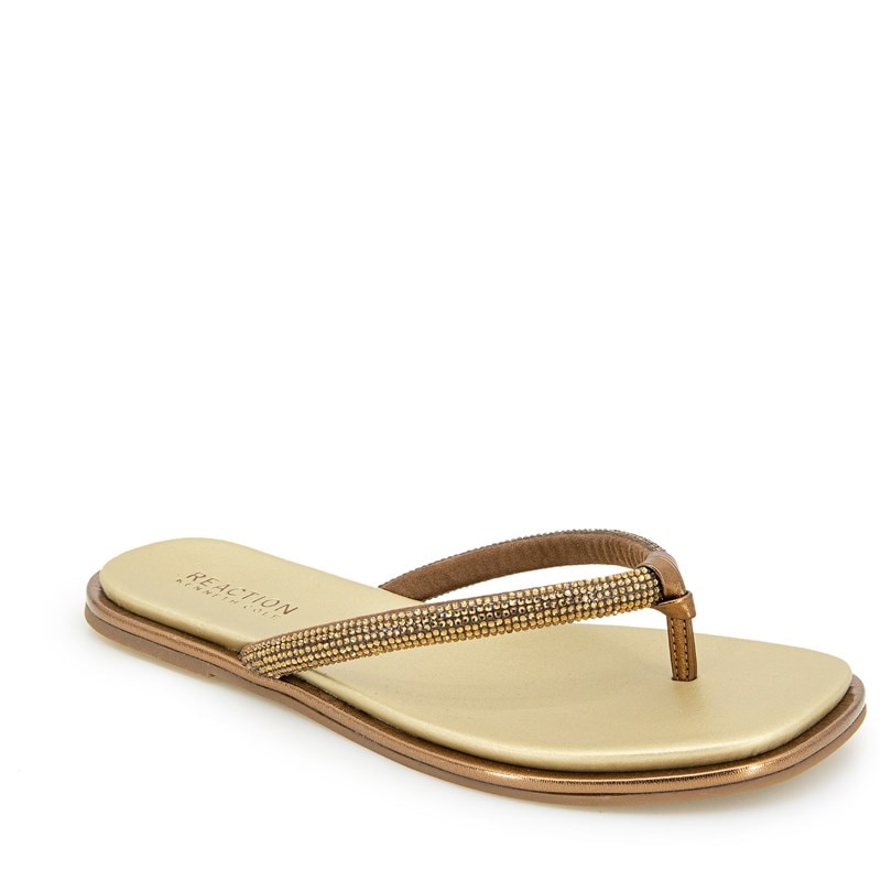 Kenneth Cole Reaction Women's Wynwood Flip Flop Sandals (Bronze) - Size 5.5 M