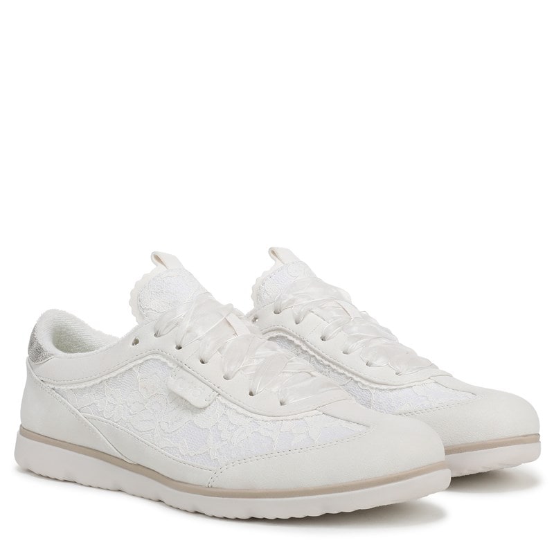 Ryka Women's Effortless Lace Up Sneakers (White Lace Fabric) - Size 6.5 W