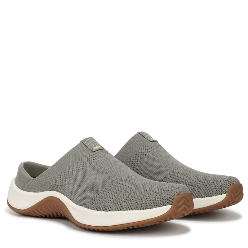 Ryka Women's Encore Mule Slip On Shoes (Vetiver Green Knit Fabric) - Size 5.5 M