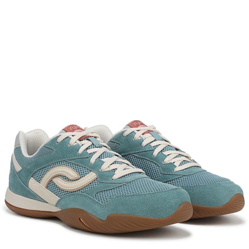 Ryka Women's Candor Lace Up Sneakers (Fountain Green Suede/Mesh) - Size 6.5 W