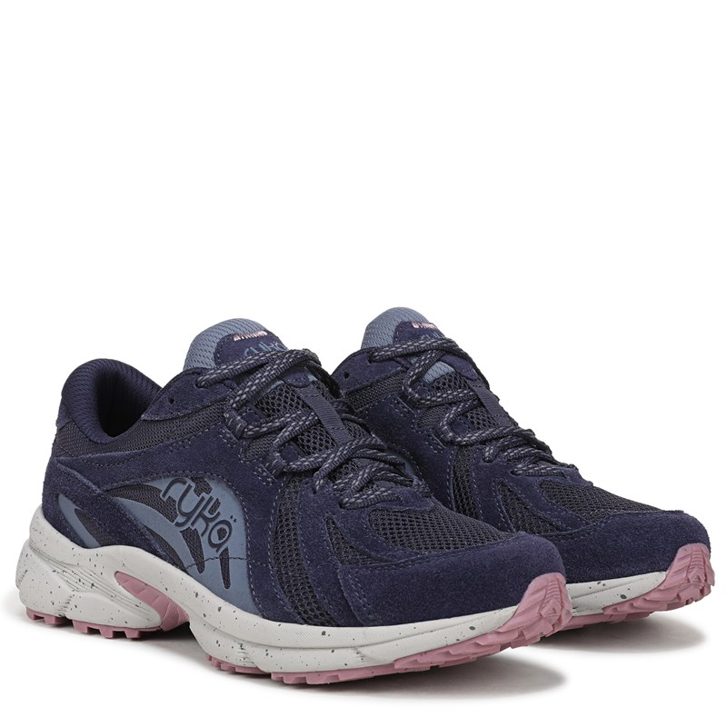 Ryka Women's Skylift Tr Trail Walking Sneakers (Academy Blue Suede/Mesh) - Size 9.5 M