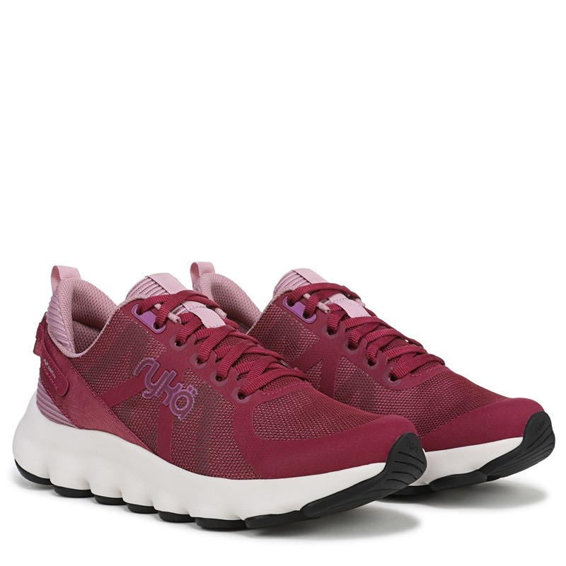 Ryka Women's Podflow Walking Sneakers (Berry Red Mesh Fabric) - Size 10.0 M