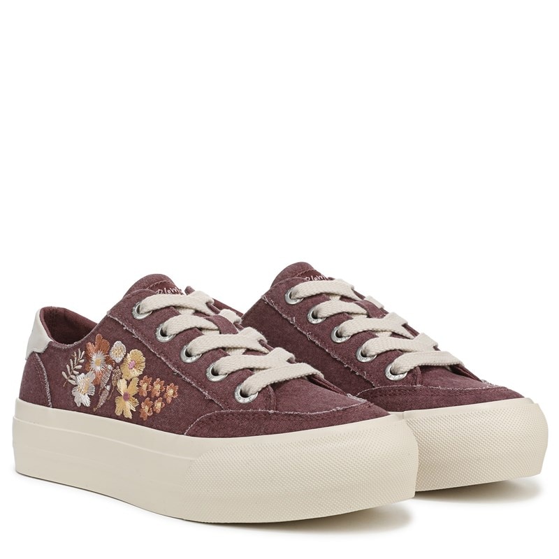 Blowfish Malibu Women's Sadie-Sun 3 Platform Sneakers (Deep Red Canvas) - Size 7.5 M