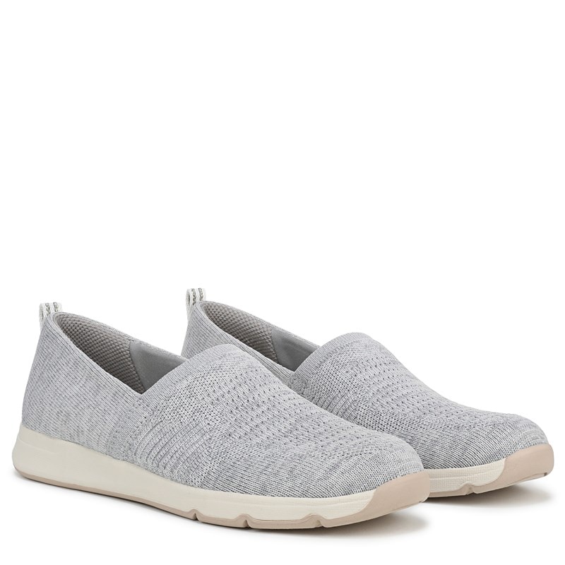 Lifestride Women's Rest Slip On Shoes (Oyster Grey Knit Fabric) - Size 8.0 W