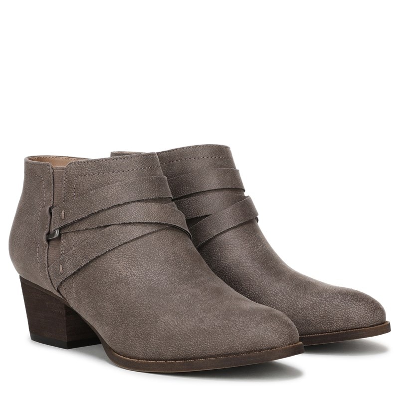 Lifestride Women's Bryce Ankle Boots (Ash Grey Tumbled Faux Leather) - Size 9.0 M