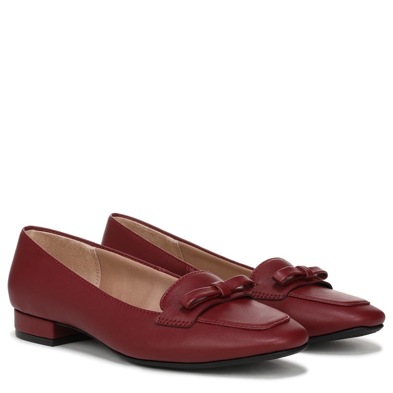 Lifestride Women's Claudine Skimmer Shoes (Dark Cherry Faux Leather) - Size 10.0 W
